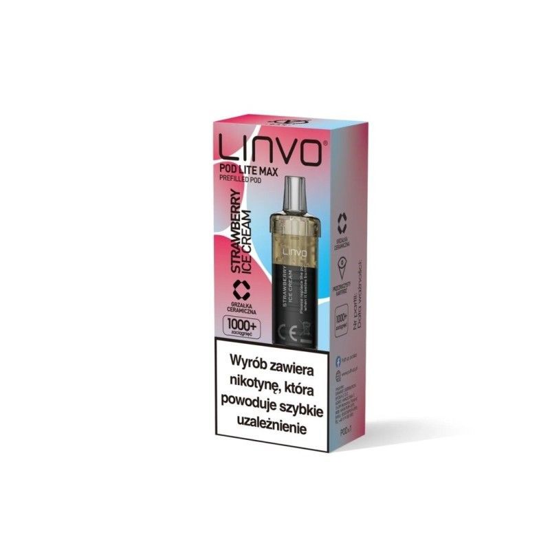 Vbar Linvo Pod Lite MAX Refill - Strawberry Ice Cream 20mg | Bigvapoteur
