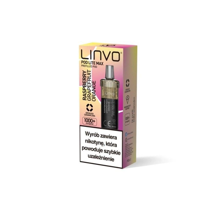 Cartouche Vbar Linvo Pod Lite MAX - Framboise Pamplemousse Orange 20mg | Bigvapoteur