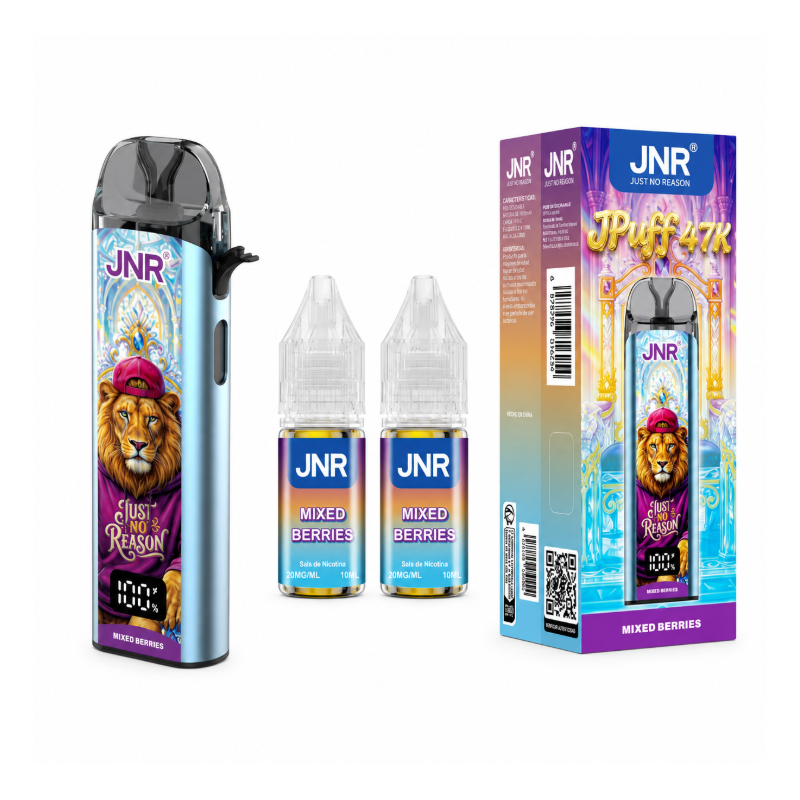 JNR JPuff 47K Mixed Berries 20mg Puff Kit + 2 Salt E-Liquids 10ml | BigVapoteur