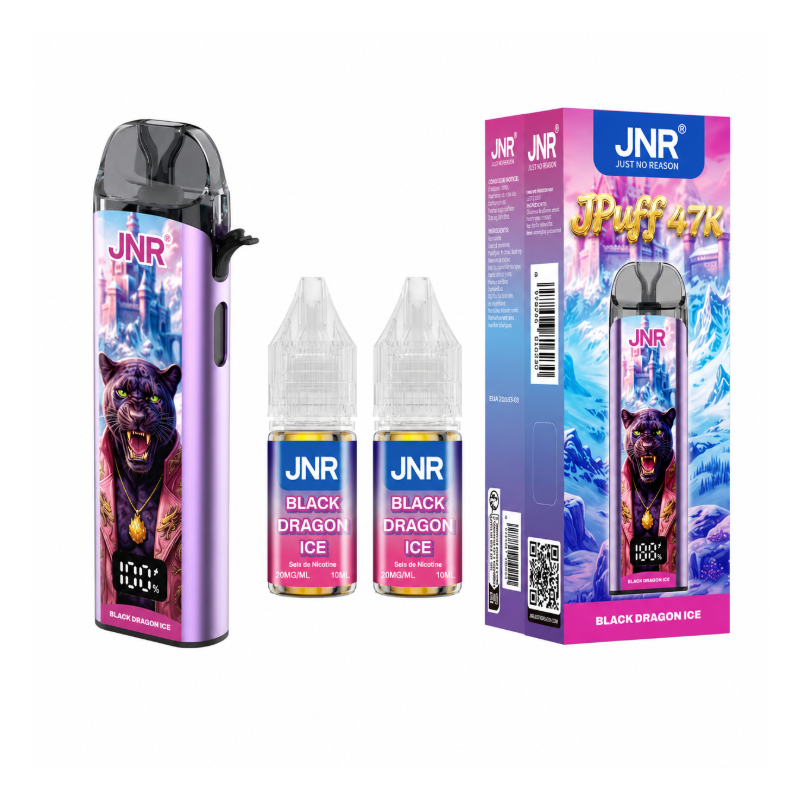 Zestaw Puff JNR JPuff 47K Black Dragon Ice 20mg + 2 Liquidy Salt 10ml | BigVapoteur