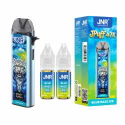 JNR JPuff 47K Blue Razz Ice 20mg Puff Kit + 2 Salt E-Liquids 10ml | BigVapoteur