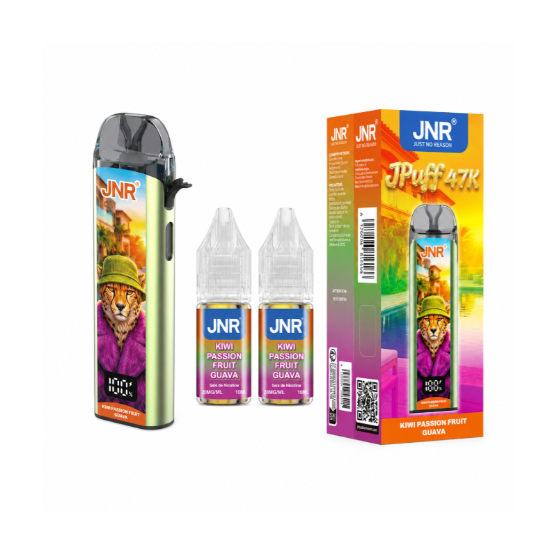 Zestaw Puff JNR JPuff 47K Kiwi Passion Fruit Guava 20mg + 2 Liquidy Salt 10ml | BigVapoteur