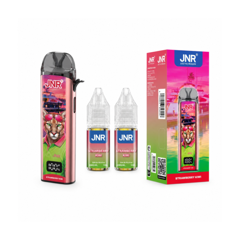 JNR JPuff 47K Strawberry Kiwi 20mg Puff Kit + 2 Salt E-Liquids 10ml | BigVapoteur