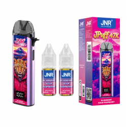 JNR JPuff 47K Blueberry Sour Raspberry 20mg Puff Kit + 2 Salt E-Liquids 10ml | BigVapoteur