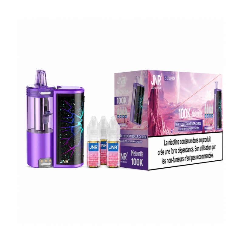 Zestaw Puff JNR Meteorite 100K Blueberry Raspberry Cherry 20mg + 4 Liquidy 10ml | BigVapoteur