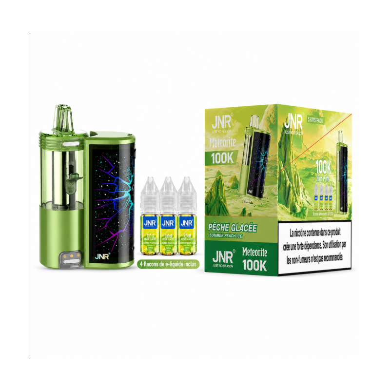 Zestaw Puff JNR Meteorite 100K Summer Peach Ice 20mg + 4 Liquidy 10ml | BigVapoteur