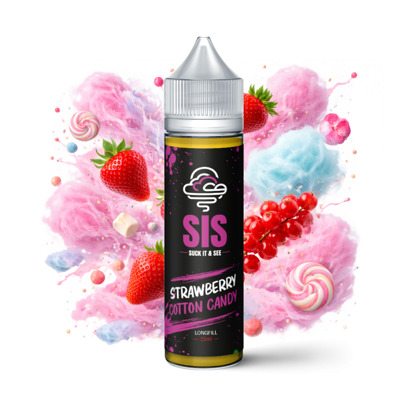 Longfill SIS - Strawberry Cotton Candy 7,5/75ml Bigvapoteur