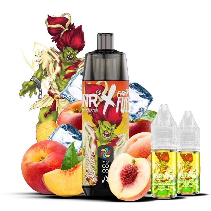 JNR x Fighter Fuel Shisha Plus 28K 20mg + 2 E-Liquids 10ml – Yellow Ushiro Bigvapoteur