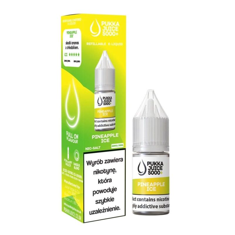Liquid Pukka Juice Salt 5000 - Pineapple Ice 2 | BigVapoteur
