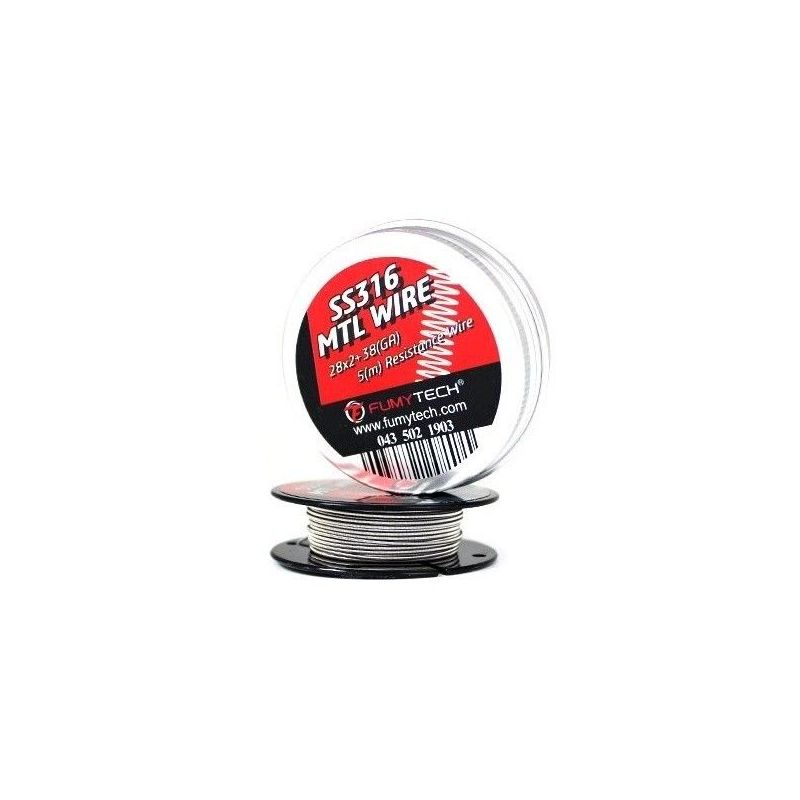 Fil résistif Bobine Fused Clapton SS316 MTL (28x2Ga+38Ga 5m) - Fumytech | BigVapoteur