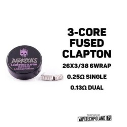 Heating Coil DARK COILS - 3-CORE FUSED CLAPTON (2pcs) | BigVapoteur