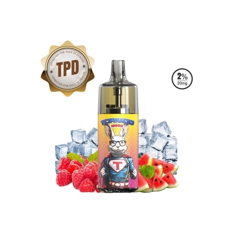 Tornado 10000 Puffs 20mg - Raspberry Watermelon Ice | BigVapoteur