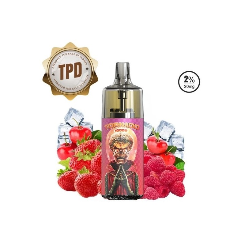 Tornado 10000 Puffs 20mg - Fraise Framboise Cerise Glacée | BigVapoteur