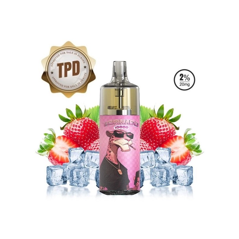 Tornado 10000 Puffs 20mg - Strawberry Ice | BigVapoteur