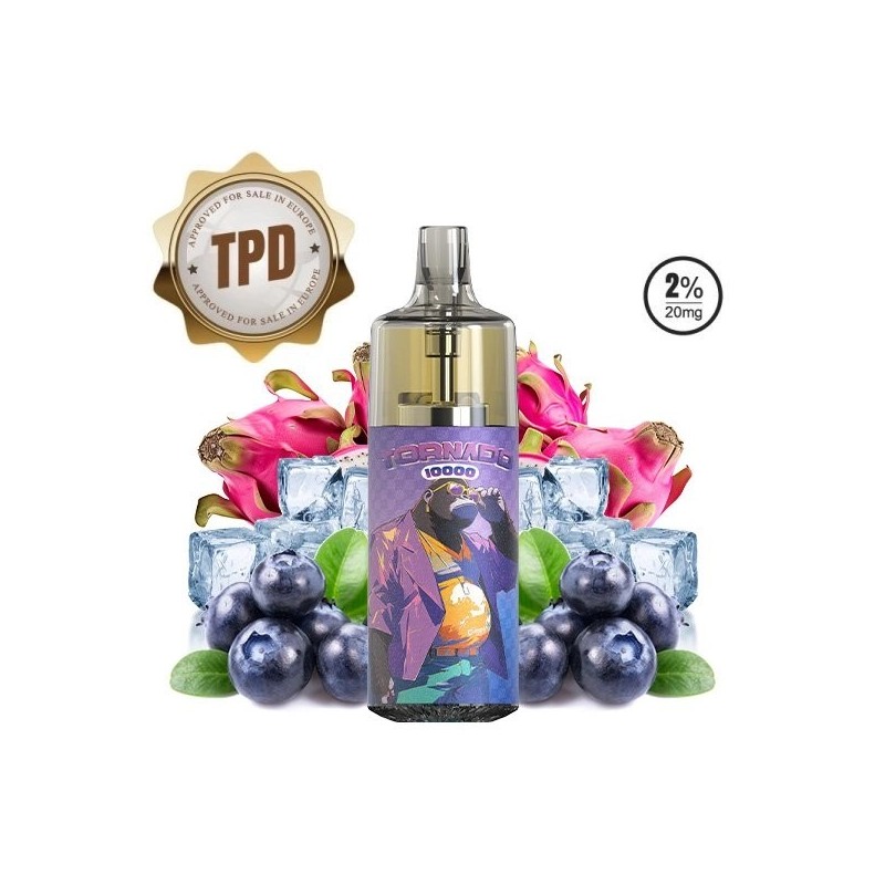 Tornado 10000 Puffs 20mg - Dragon Fruit Blueberry Ice | BigVapoteur
