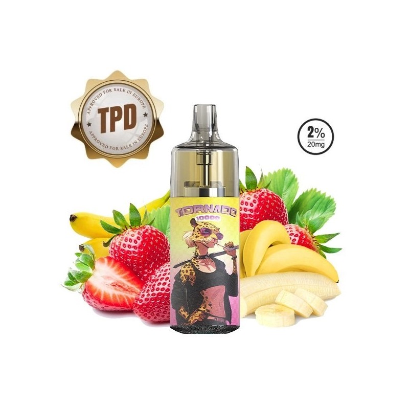 Tornado 10000 Puffs 20mg - Fraise Banane | BigVapoteur