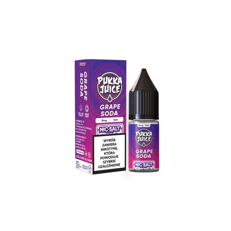 Pukka Juice Nic Salt E-liquid 10ml - Grape Soda 20mg | BigVapoteur