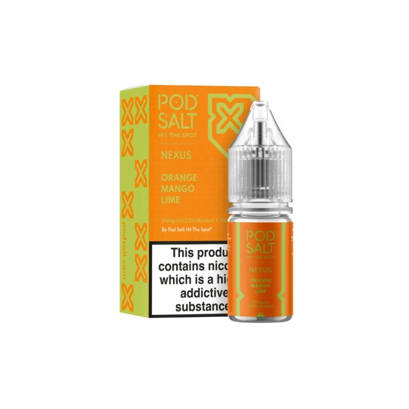 E-liquide Pod Salt NEXUS 20mg 10ml - Orange Mangue Citron Vert | BigVapoteur