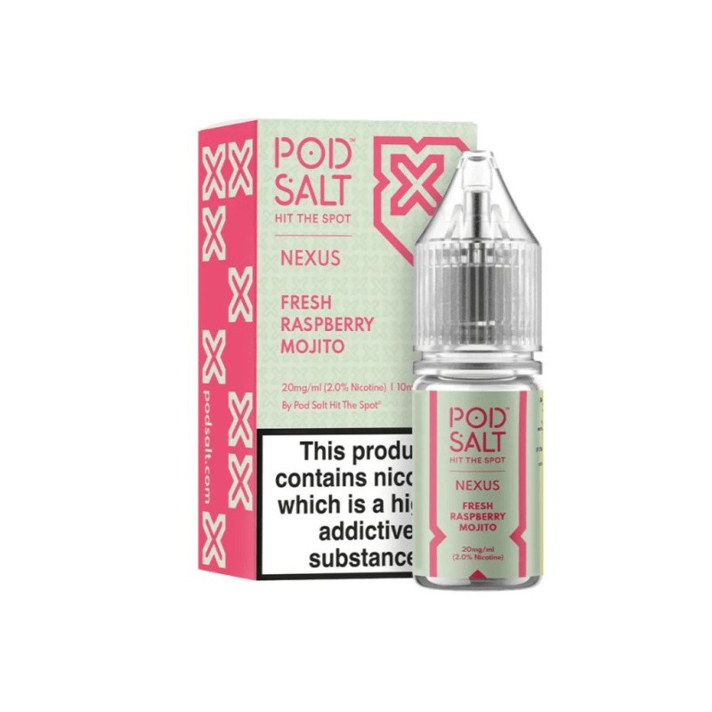 Pod Salt NEXUS 20mg 10ml - Fresh Raspberry Mojito | BigVapoteur