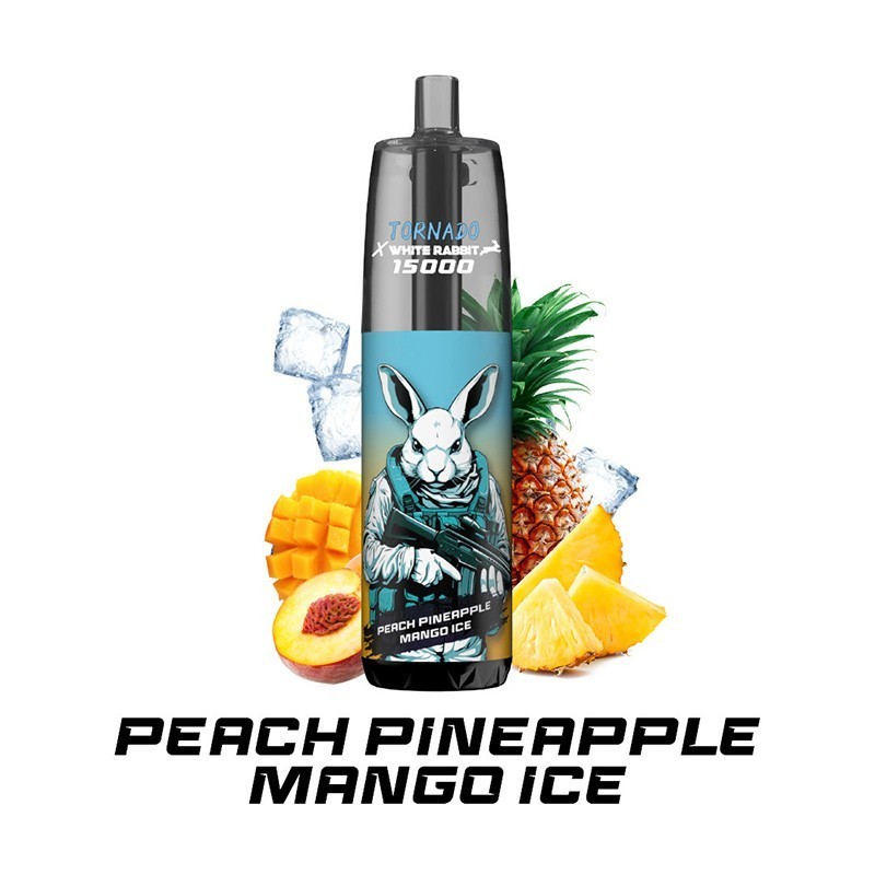 Tornado X White Rabbit 15000 Puffs 20mg – Pêche Ananas Mangue Glacée | BigVapoteur