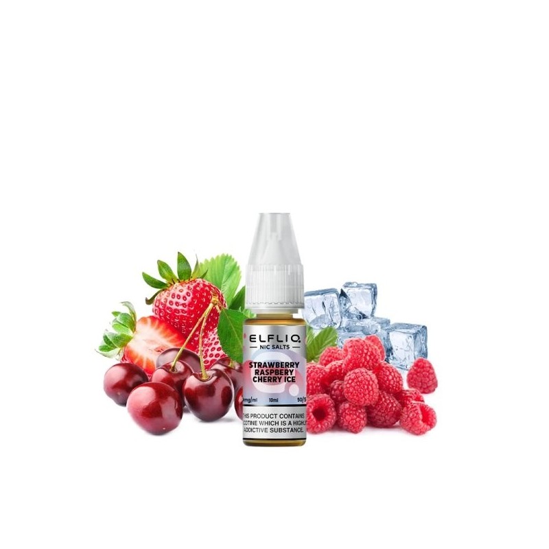 E-liquid ELFBAR ELFLIQ Salt - Strawberry Raspberry Cherry Ice 20mg 10ml | BigVapoteur
