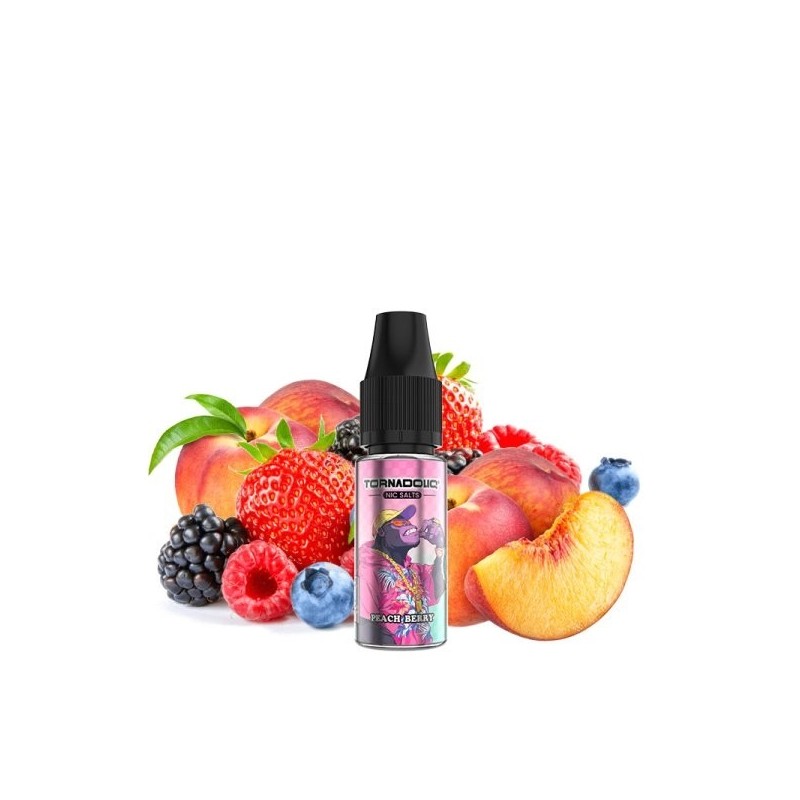 E-liquide Tornado Salt - Pêche Baies 20mg 10ml | BigVapoteur