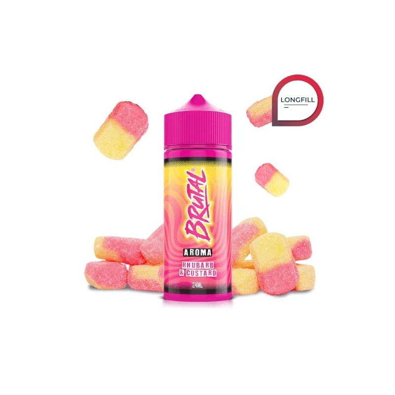 Longfill Brutal Drinks By Just Juice - Rhubarb & Custard 24/120ml | BigVapoteur