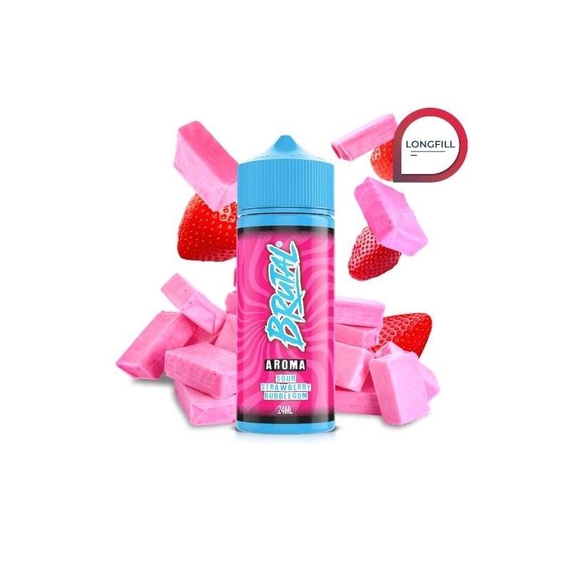 Longfill Brutal Drinks By Just Juice - Fraise Acidulée Bubble-gum 24/120ml | BigVapoteur