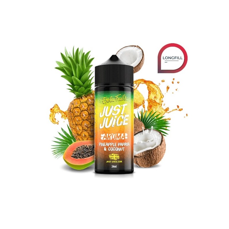 Longfill Just Juice Exotic Fruits - Ananas Papaye Noix de coco 24/120ml | BigVapoteur