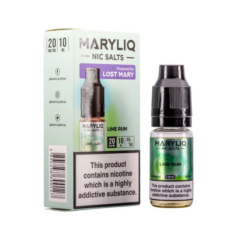 Liquid Maryliq Sel Nicotinique 10ml - Citron Vert Rhum 20mg | Bigvapoteur