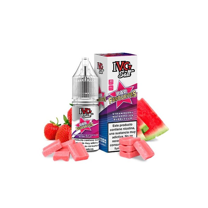 Liquid IVG Favourite Bar Salts - Fraise Pastèque Bubble-gum 20mg 10ml | Bigvapoteur