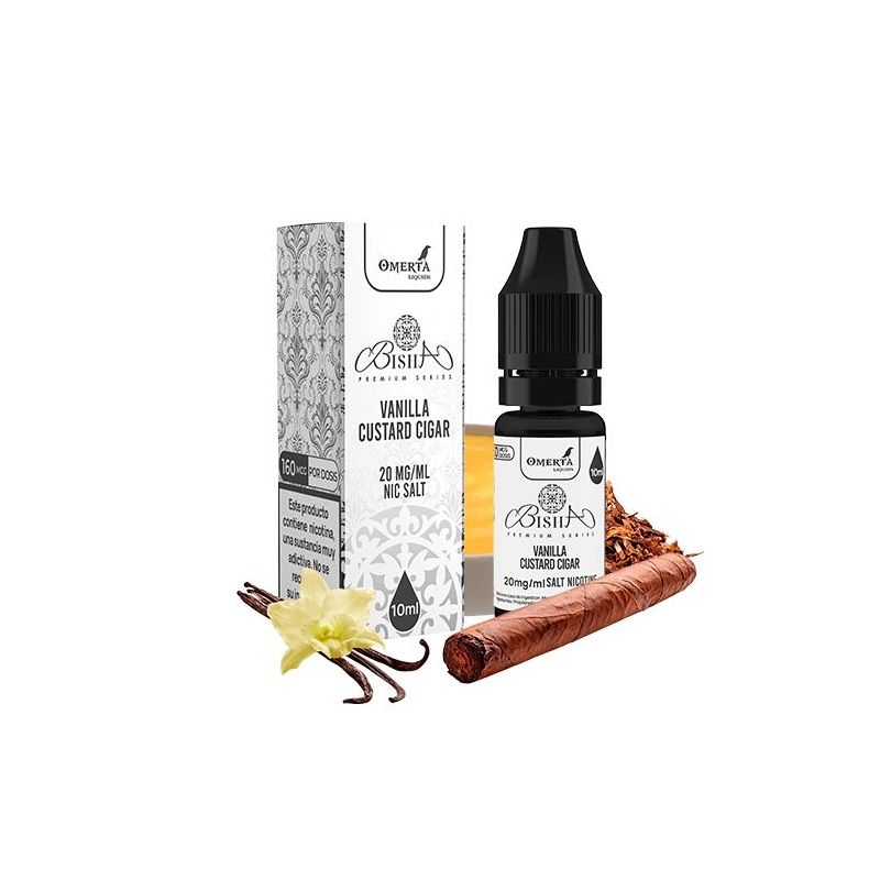 Liquid Omerta Bisha Salts - Vanilla Custard Cigar 20mg 10ml | Bigvapoteur