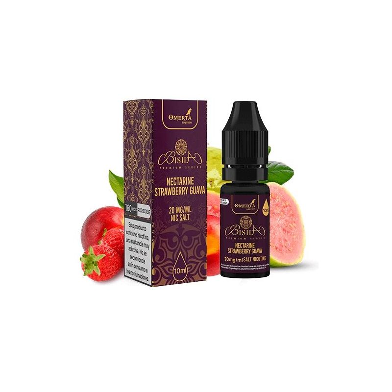 Liquid Omerta Bisha Salts - Nectarine Strawberry Guava 20mg 10ml | Bigvapoteur