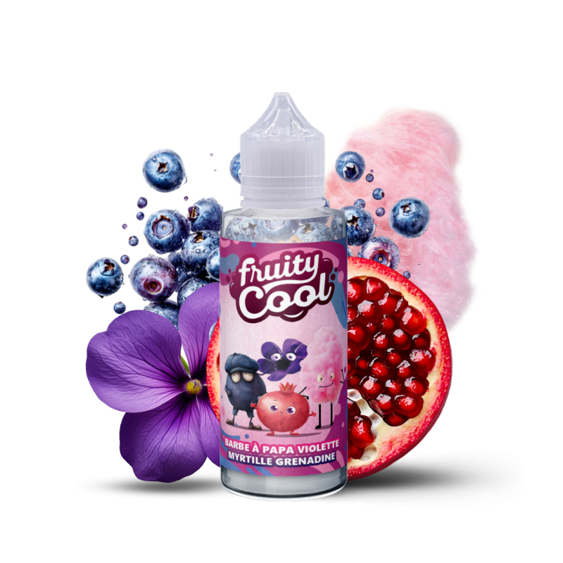 Premix Fruity Cool - BARBA À PAPA VIOLETTE MYRTILLE GRENADINE 100/120ml | BigVapoteur