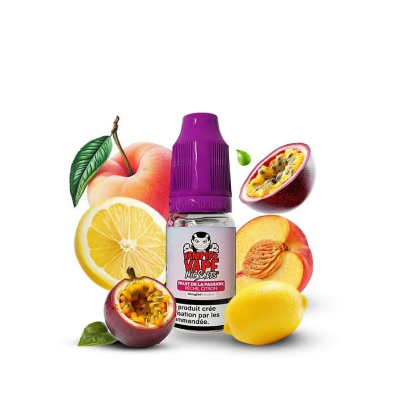 E-liquide Vampire Vape NicSalts - Fruit de la passion Pêche Citron 20mg 10ml | BigVapoteur