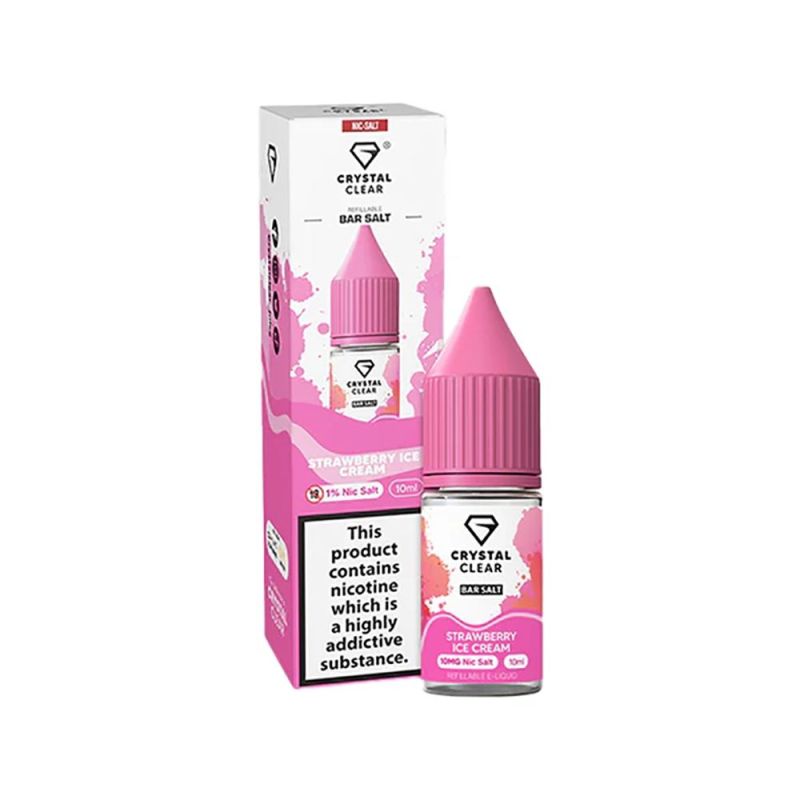 E-liquid Crystal Clear Salts - Strawberry Ice Cream 20mg 10ml | BigVapoteur