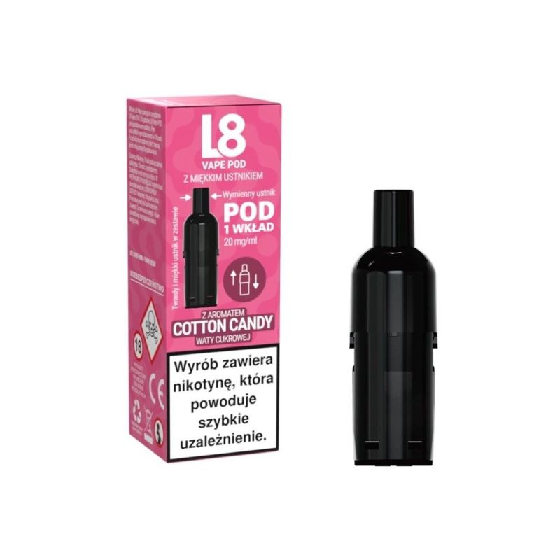 Wkład L8 Vape 800puff - Cotton Candy 20mg | BigVapoteur