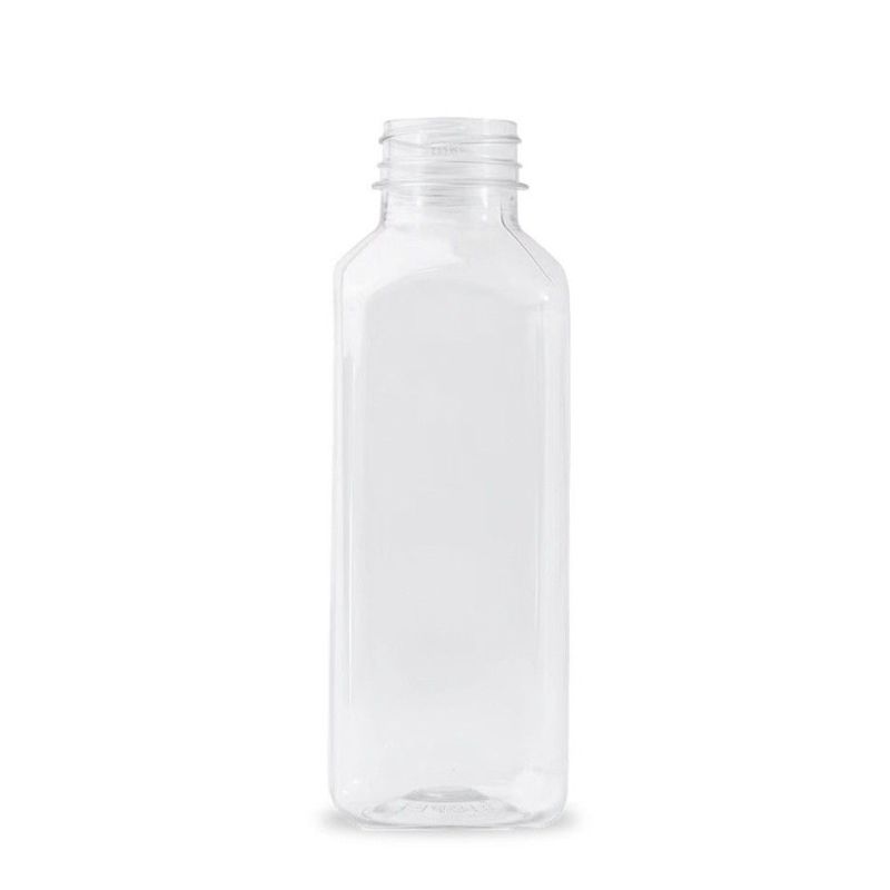 Square PET Bottle Smooth with Cap 1 L - White | BigVapoteur