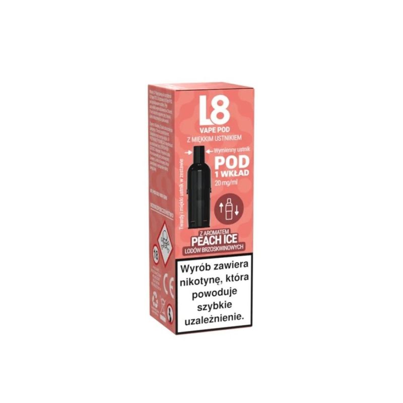 Cartouche L8 Vape 800puff - Peach Ice 20mg | BigVapoteur
