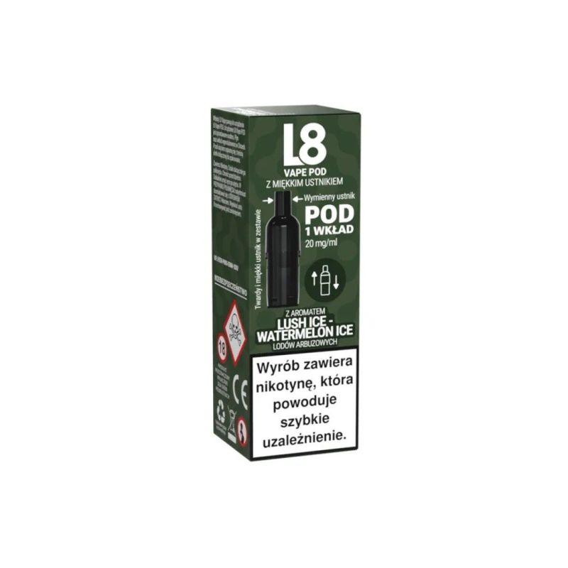 L8 Vape Pod 800puff - Lush Ice Watermelon Ice 20mg | BigVapoteur