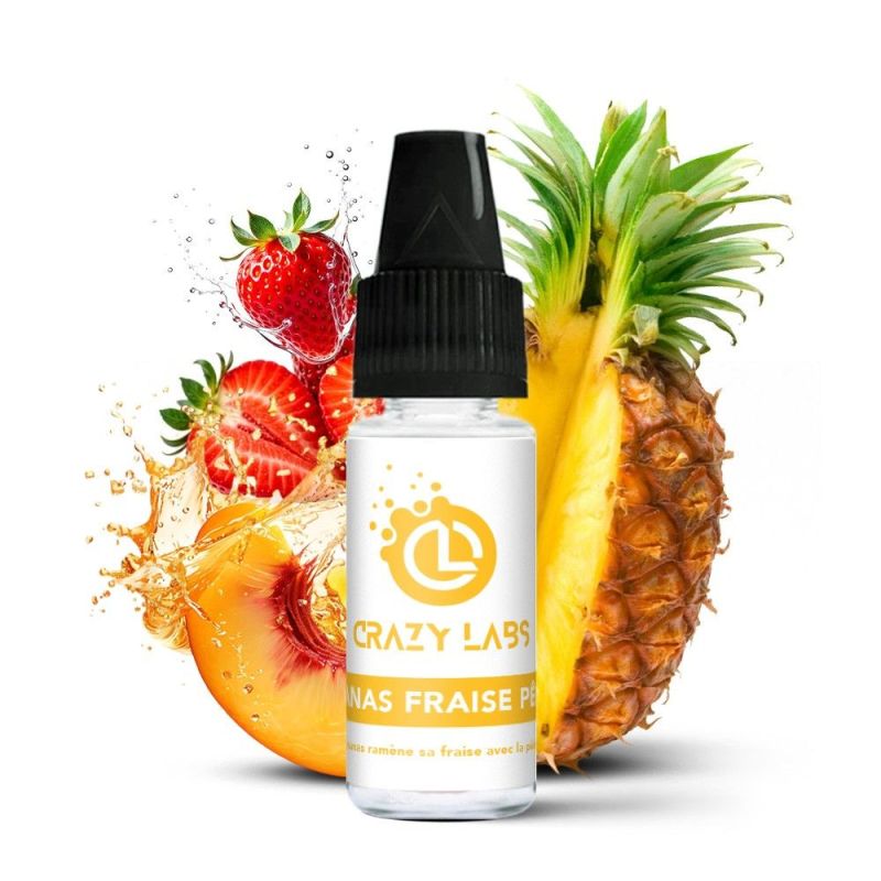 Crazy Labs - Ananas Fraise Peche 12mg 10ml | BigVapoteur